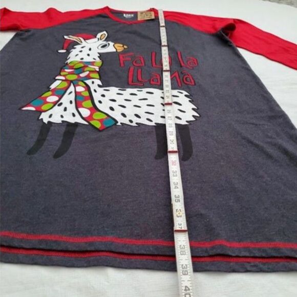 NWT Lazy One Falala Llama Christmas Nightshirt Long-sleeve Size L/XL Pyjamacore - Picture 7 of 9